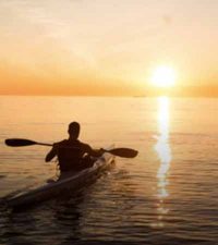 Kayak toward perfect sunset