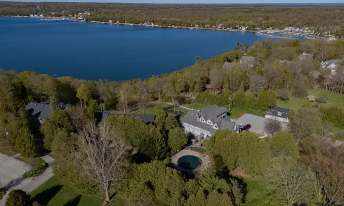Country House Resort with Sister Bay in background. Location is amazing